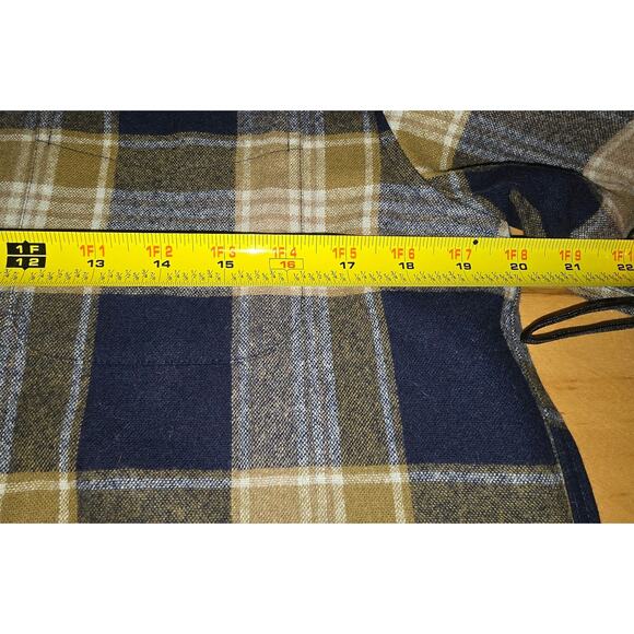 NWTags Mens Pendelton Lodge Plaid 100% Virgin Wool Button Up Shirt Blue Yellow - Picture 8 of 9